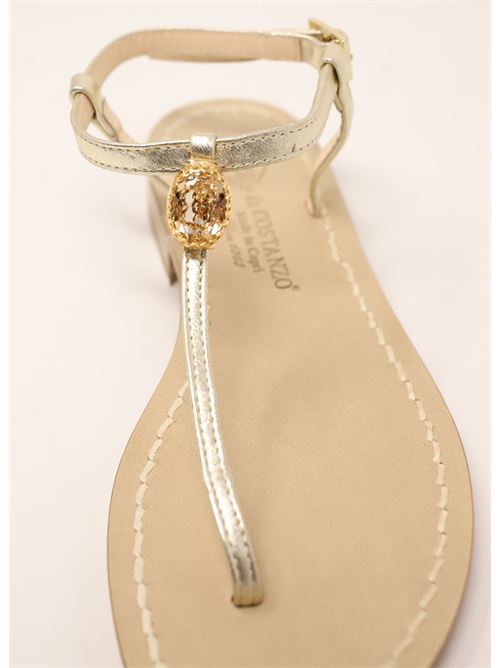 Platinum Capri sandals with jewel Da Costanzo | BIGSTONEJEWELORO